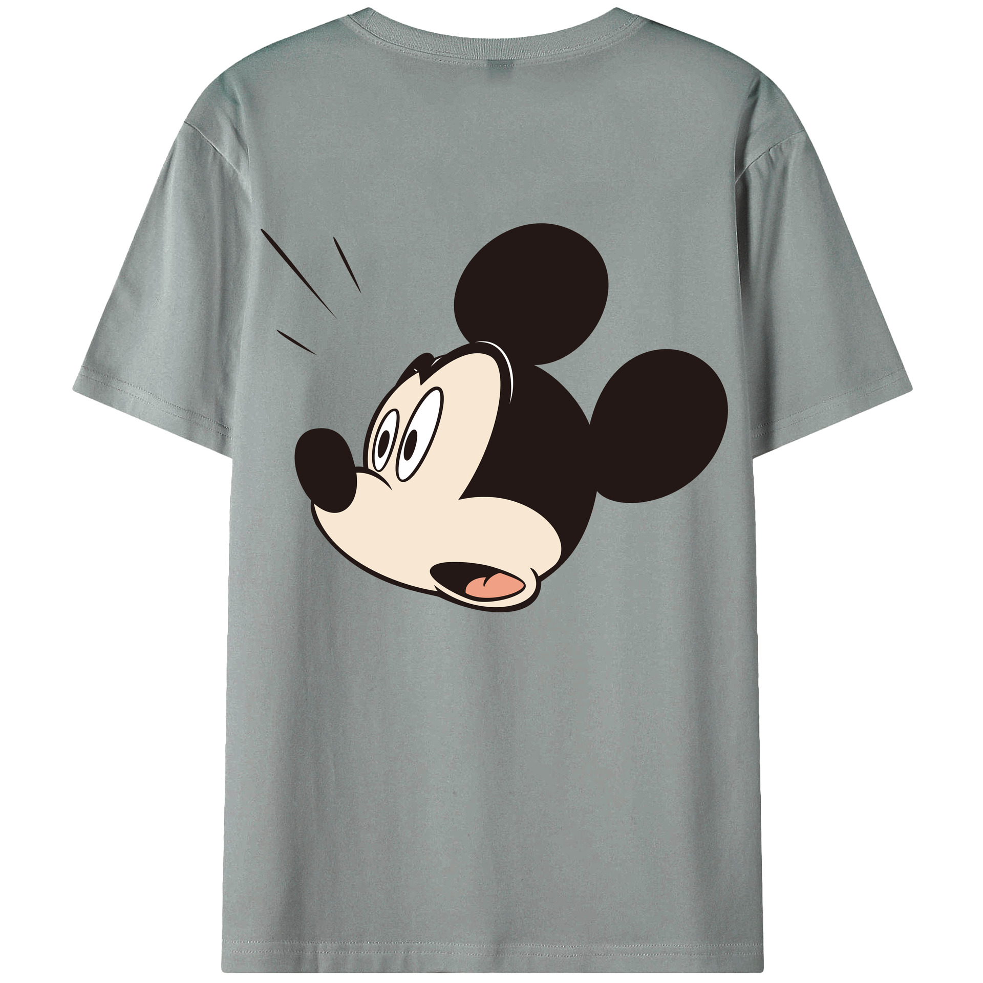 ミッキーマウス Mickey Mouse 綿100％ メンズ半袖Tシャツ（バックプリント） 通気性